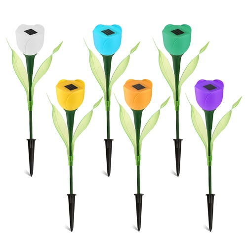 6-Pack Solar Tulip Garden Lights – IP54 Water-Resistant Pathway Decor