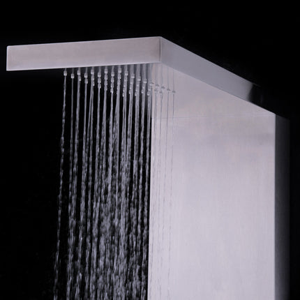 55 Inch Brushed Stainless Steel Shower Panel Rainfall Waterfall
