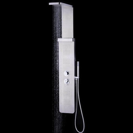 59” Stainless Steel Shower Panel with Massage Jets and Hand Shower
