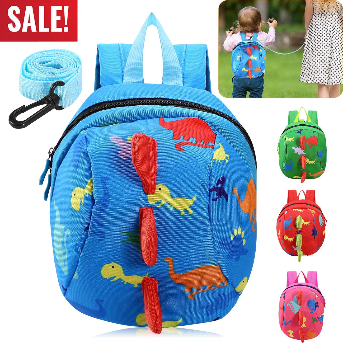 Safety Harness Baby Child Strap Toddler Walking Keeper Backpack w/Anti-Lost Leash for Aged 1-3