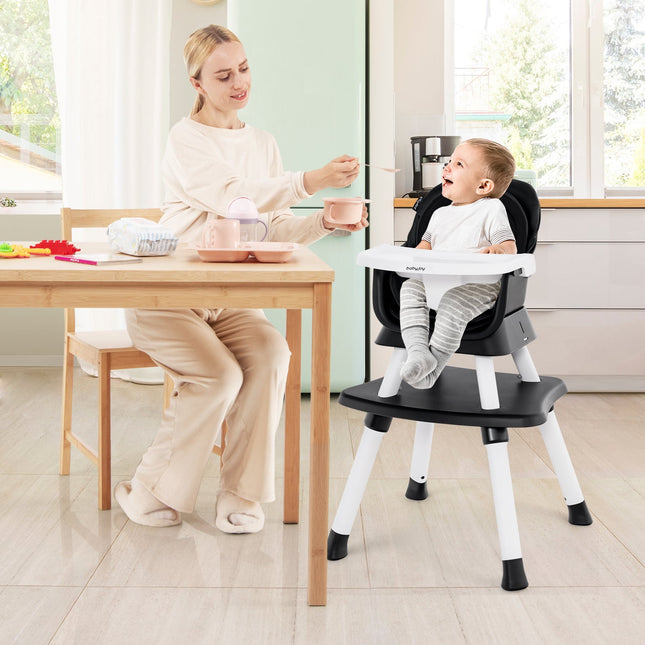 6-in-1 Convertible Baby High Chair with Adjustable Removable Tray