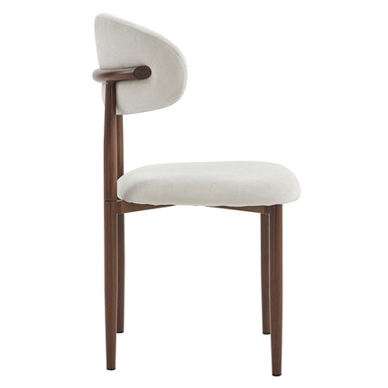 Upholstered Dining Chairs Set of 2 with Curved Back