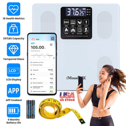 Smart Body Composition Scale with App Sync & 18 Health Metrics