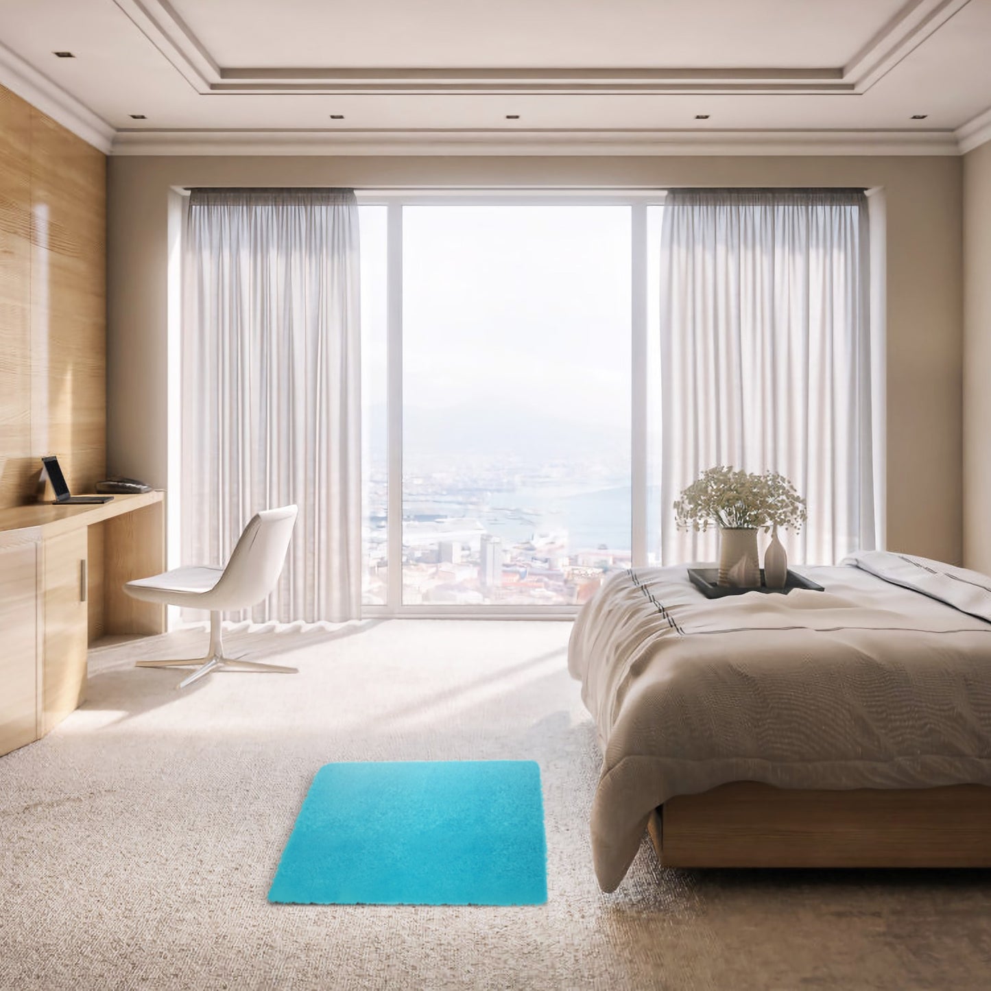 Fluffy Bedroom Rug 4Õ x 2.6Õ Anti-Skid Shaggy Area Rug Decorative Floor Carpet Mat for Nursery Bedroom Living Room