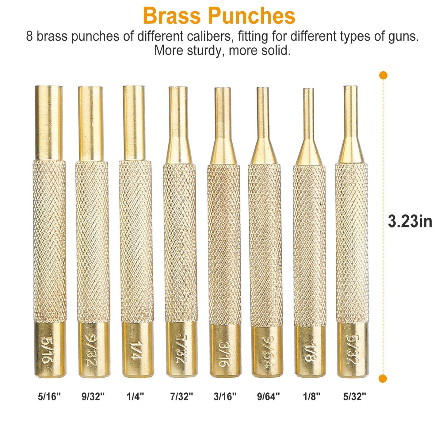 19Pcs Hammer Punch Set Drift Pin Punch Kit w/ Brass Chromium Plastic Punches for Gunsmithing Maintenance Armorers Watch Jewelry Craft w/ Portable Stor