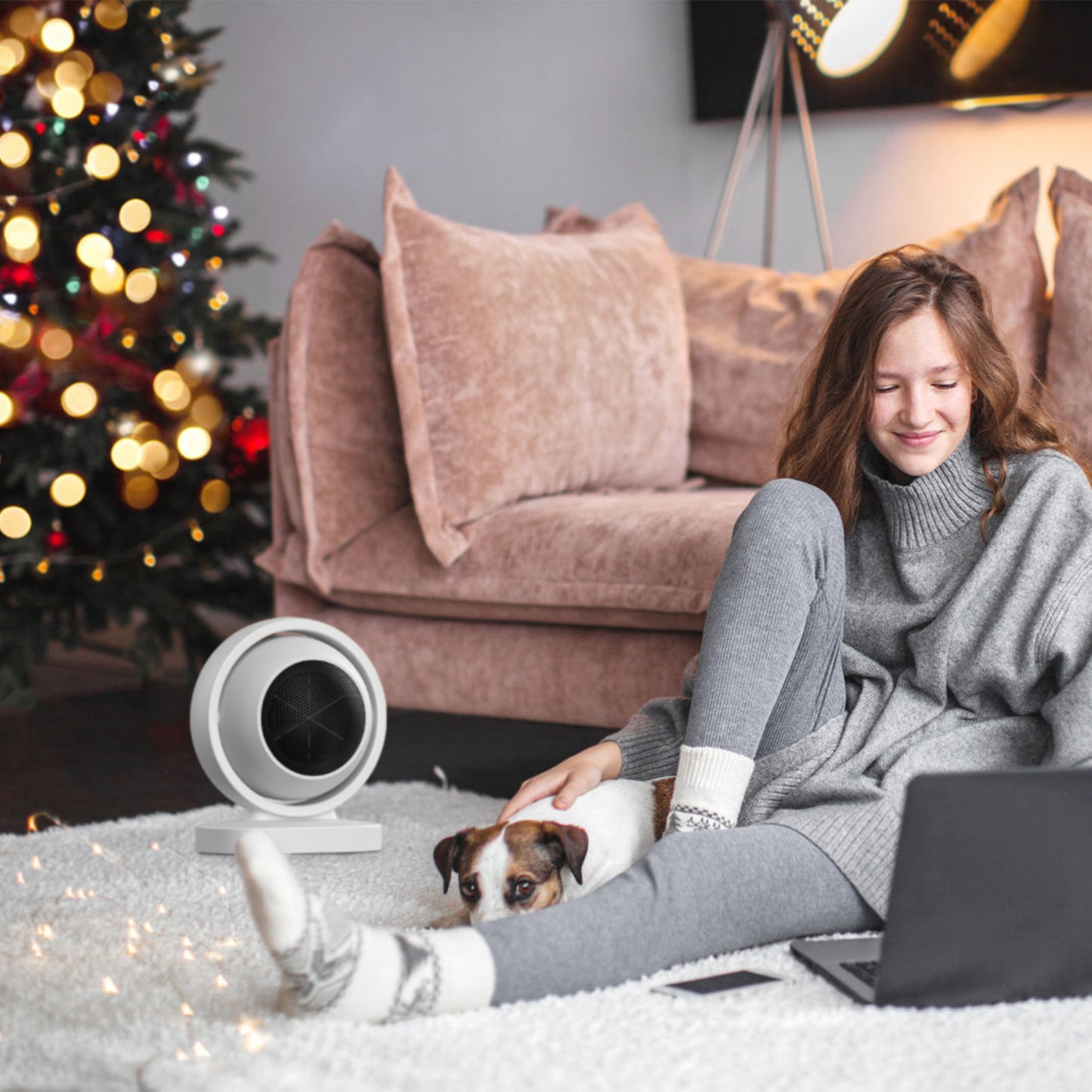 380W Space Heater with 30¡ Tilting Angle 3S Fast Heating Portable Desktop Electric Heater For Indoor Use With Overheat Protection Tip Over Protection