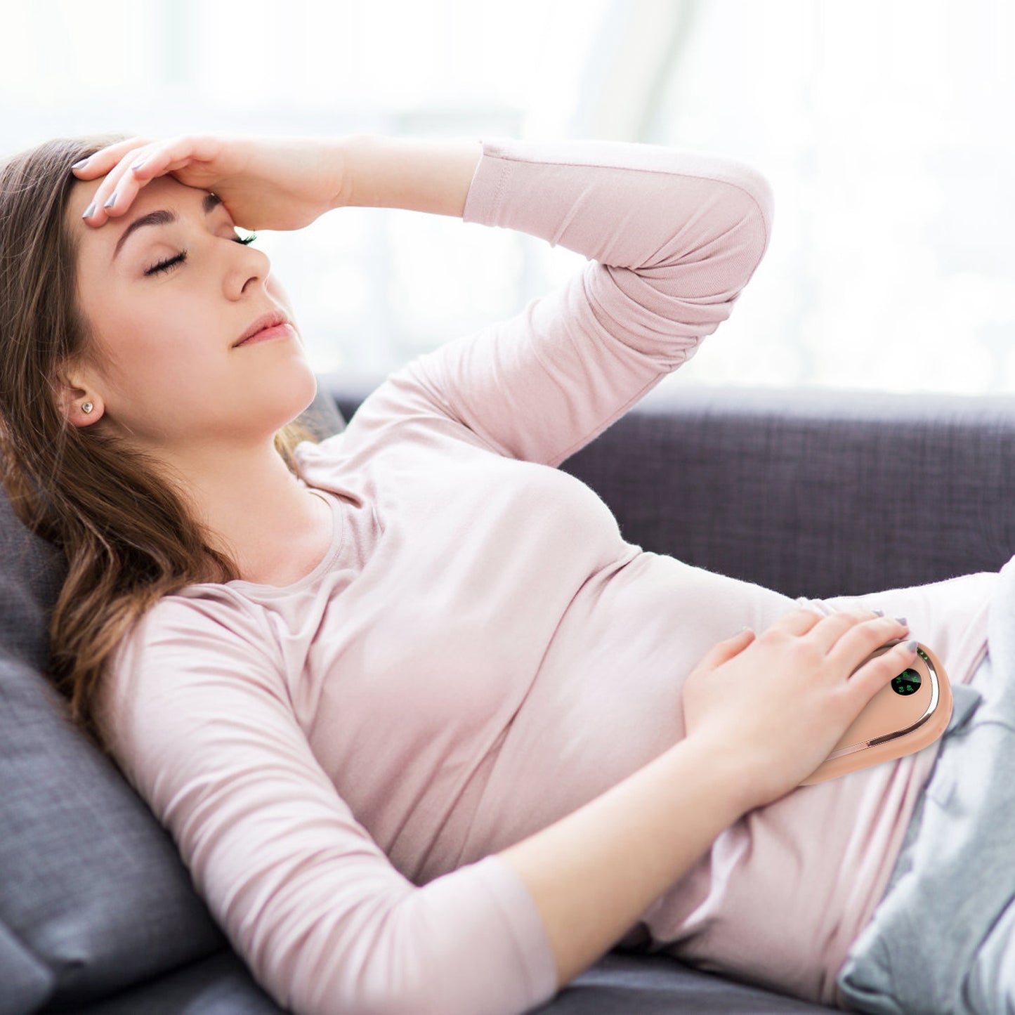 Rechargeable Hand Warmer Electric Hand Heater Portable Reusable Pocket Warmer Power Bank with Digital Display Sunset Light 3 Levels Double-sided Heati