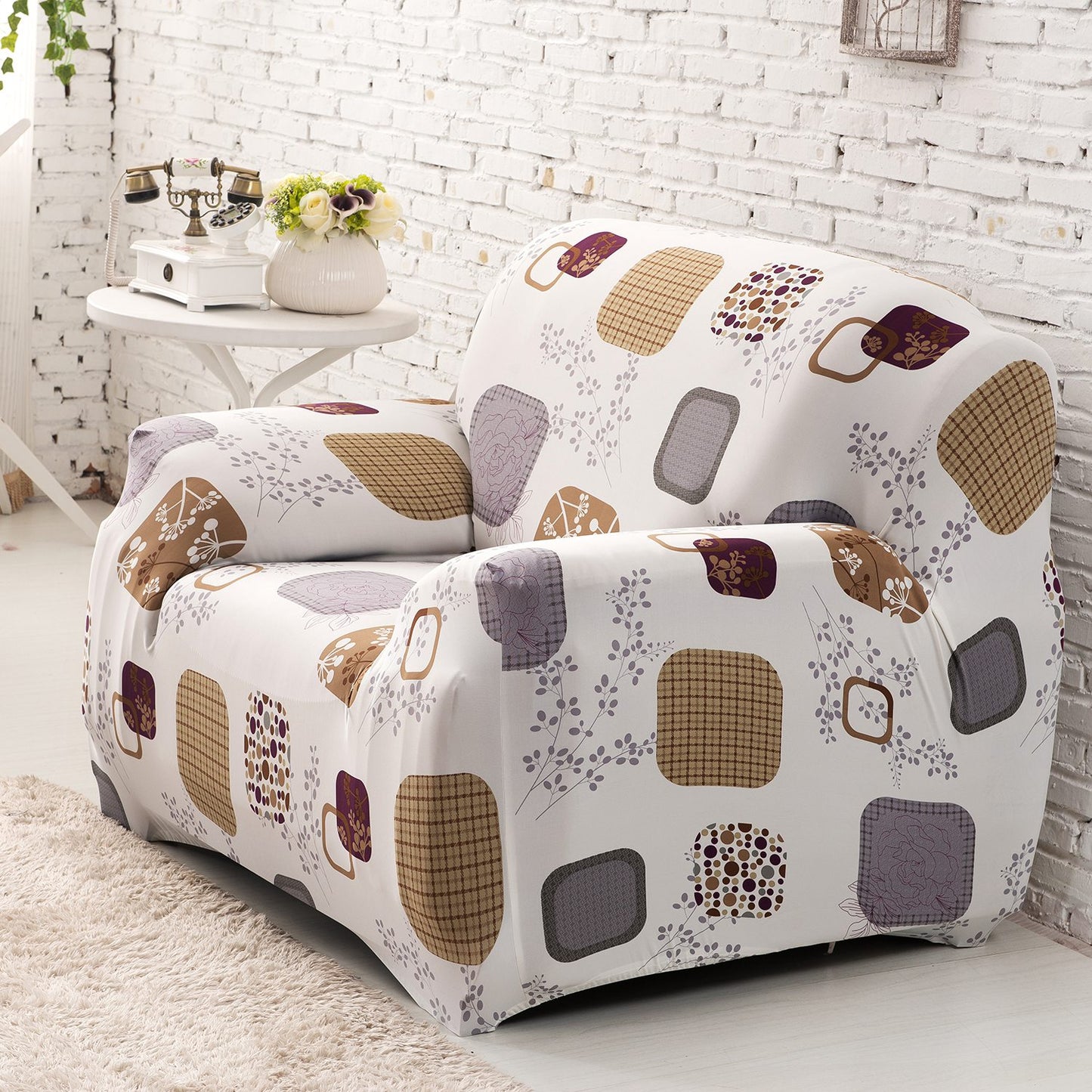 Sofa Cover Printed Stretch Sofa Furniture Cover Soft Sofa Slipcover Polyester Furniture Protector Cover