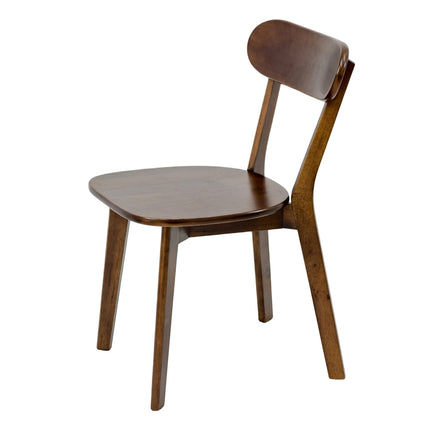 Solid Wood Dining Chair with Curved Backrest