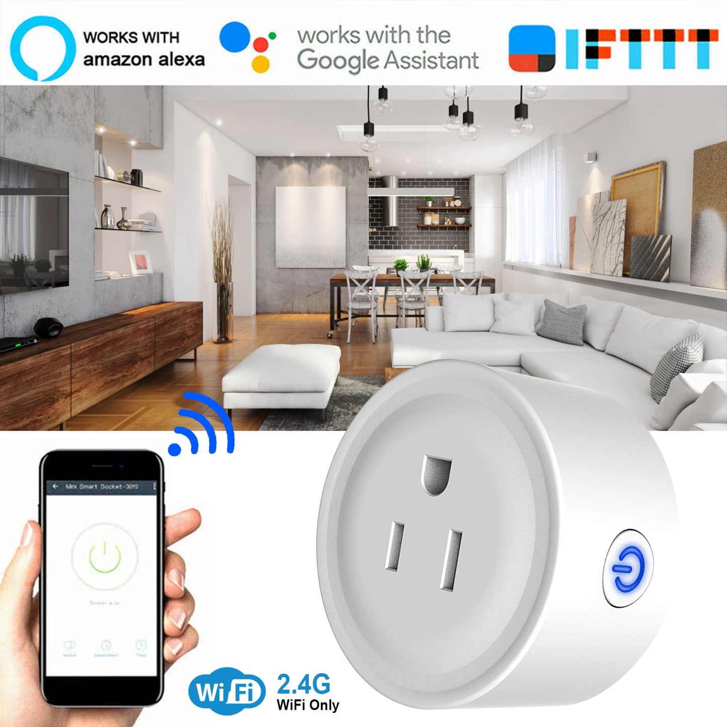 WiFi Smart Plug Outlet Wireless Smart Socket APP Remote Voice Control Timer Alexa Google US