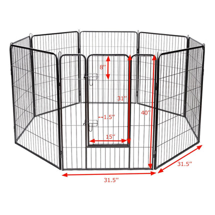 8 Metal Panel Heavy Duty Pet Playpen Dog Fence with Door
