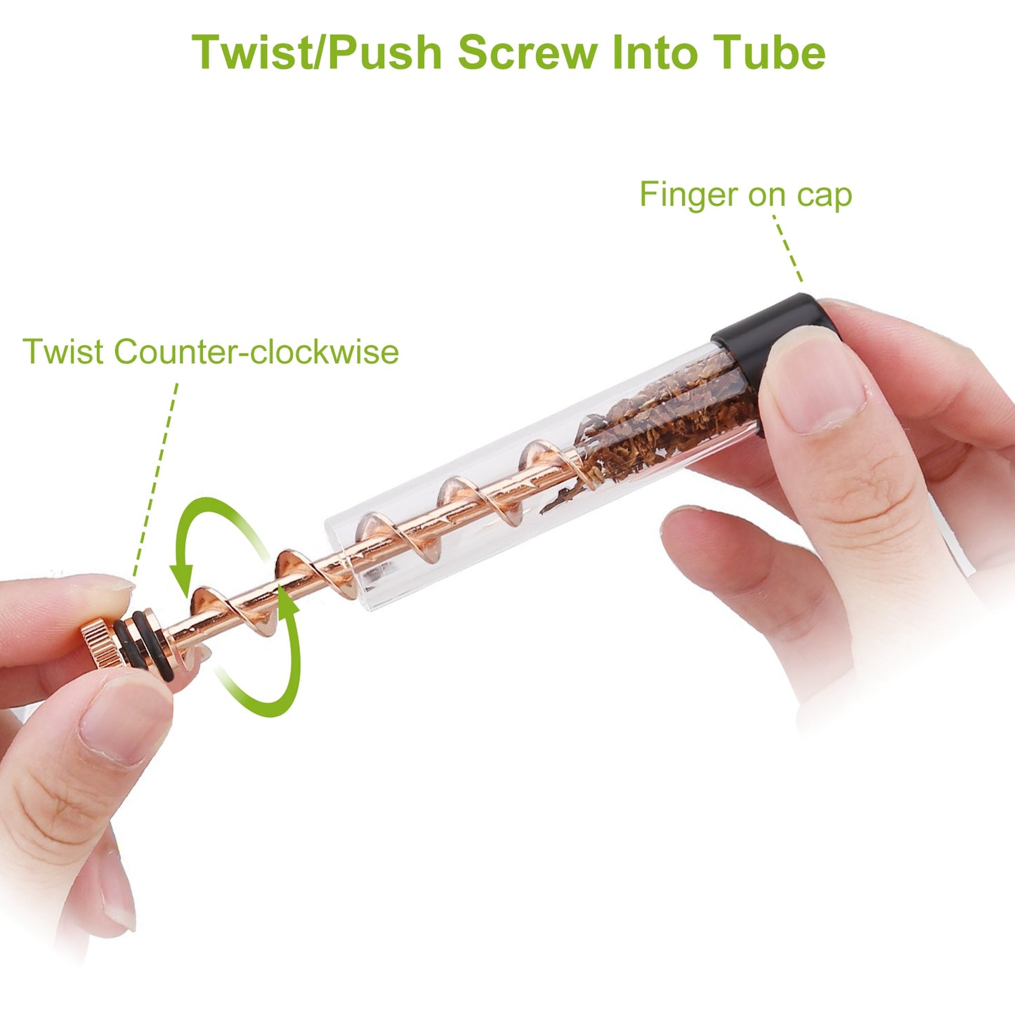 7-in-1 Glass Twisty Blunt Kit – Grinder, Metal Tip & Brush