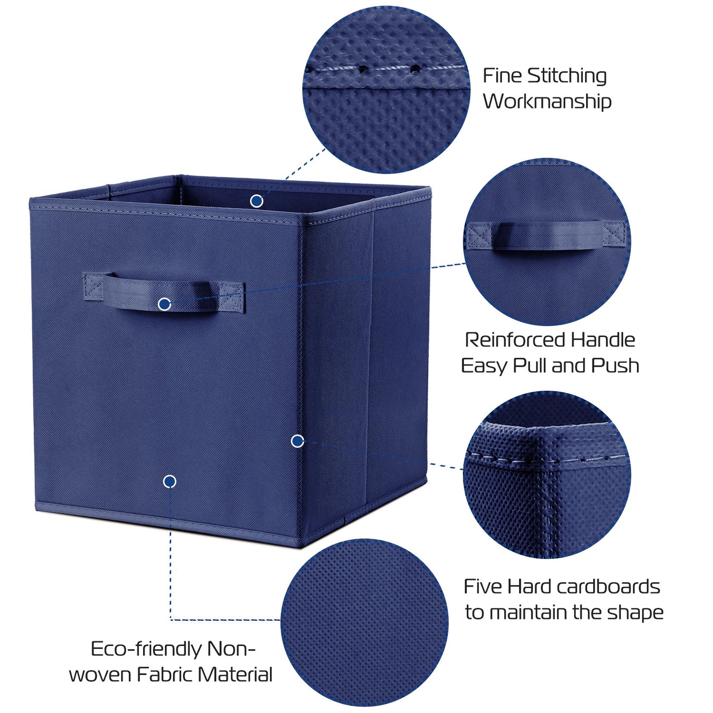 iMounTEK 4 Pack Foldable Storage Cube Bins Cloths Closet Space Organizer Basket Shelves Box for Clothes Toys Books Cabinet