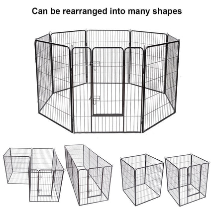 8 Metal Panel Heavy Duty Pet Playpen Dog Fence with Door