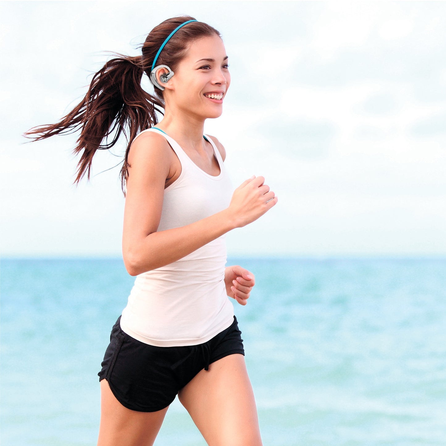 Wireless Earpiece Right In-Ear Wireless Earphone w/ Mic Earhook For Business Office Driving 120Hrs Playtime