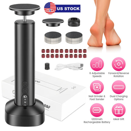 Electric Foot Callus Remover & Nail Grinder with 6 Speeds