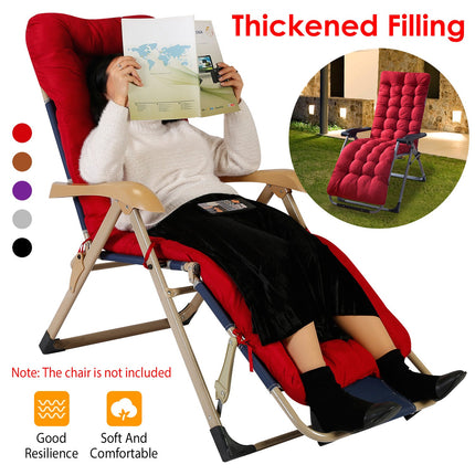 66.92x22.04in Thickened Chaise Lounger Cushion Recliner Rocking Chair Sofa Mat Deck Chair Cushion