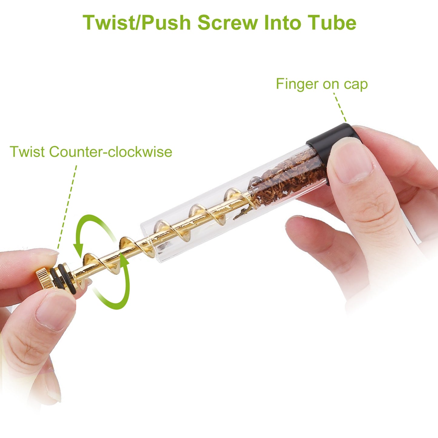 Glass Blunt Pipe Twisty 7-in-1 Grinder Blunt Kit w/ Smoking Metal Tip Cleaning Brush