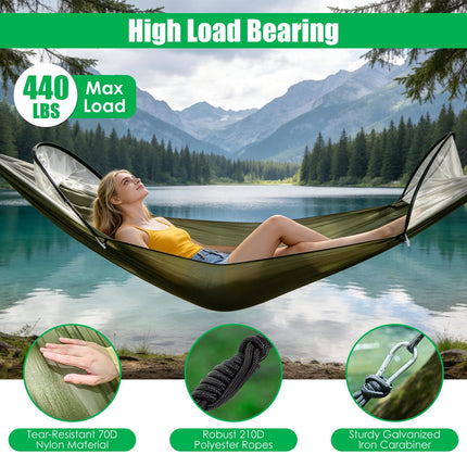 Camping Hammock with Mosquito Net 3-in-1 Portable 440lbs