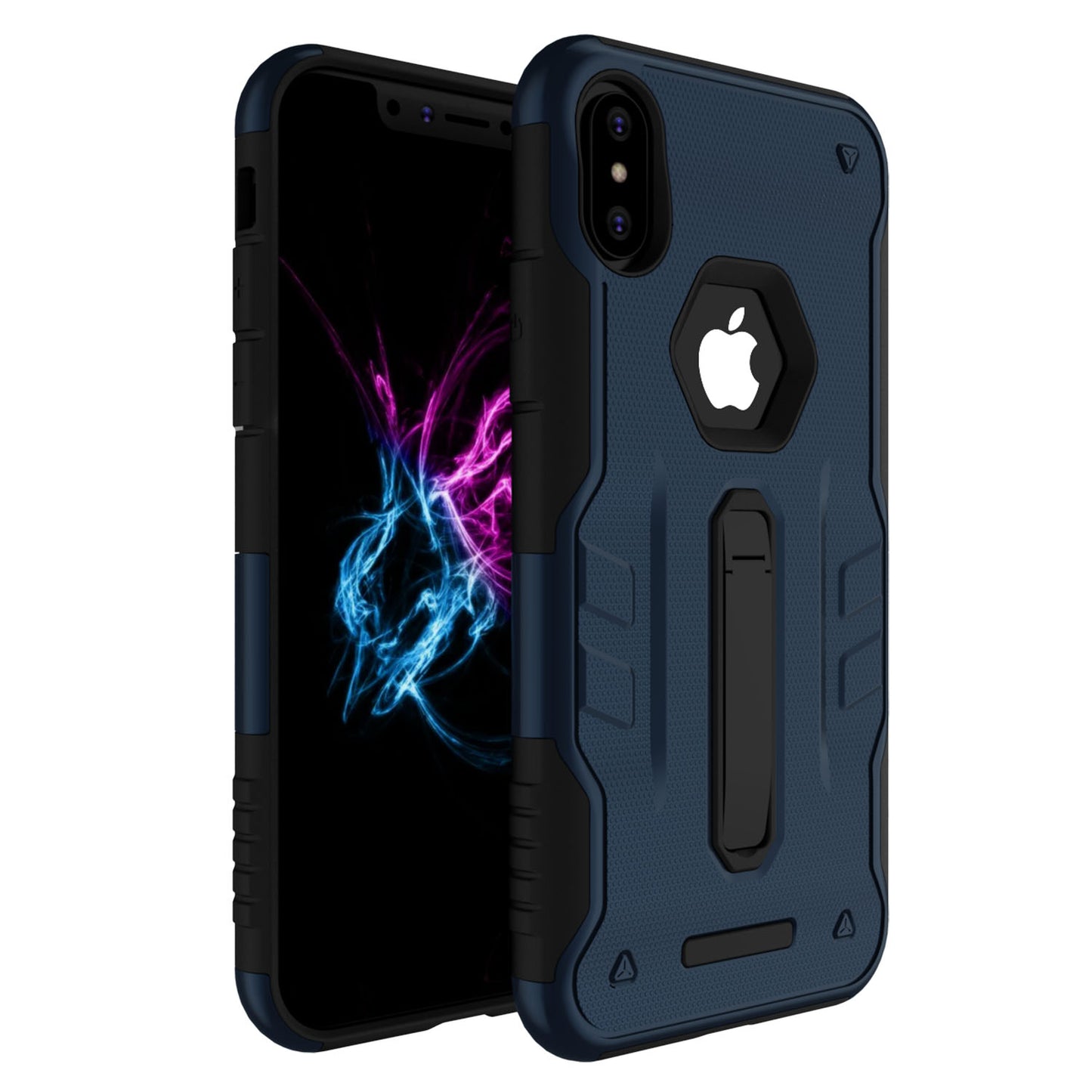 Rugged Phone Case for iPhone X Drop-protection Phone Case with Kickstand Heavy Duty Dual Layers Phone Protective Cover