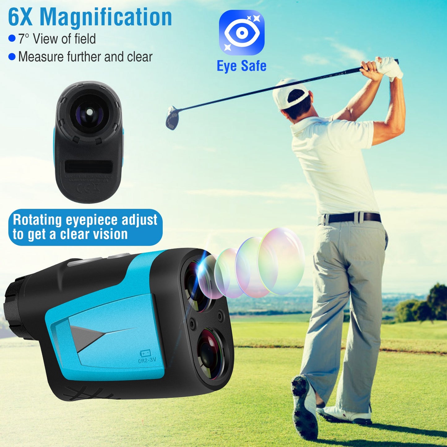 MiLESEEY Professional Precision Laser Golf Rangefinder 600m/656Yard 6X Magnification Distance Angle Speed Measurement For Golf Hunting