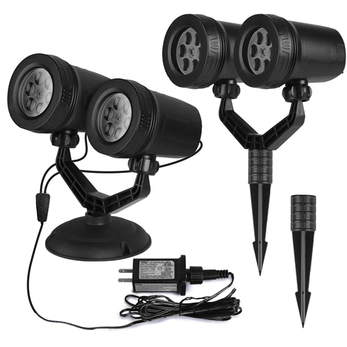 Christmas Snowflake Projector Light – Dual-Head LED, IP44 Waterproof