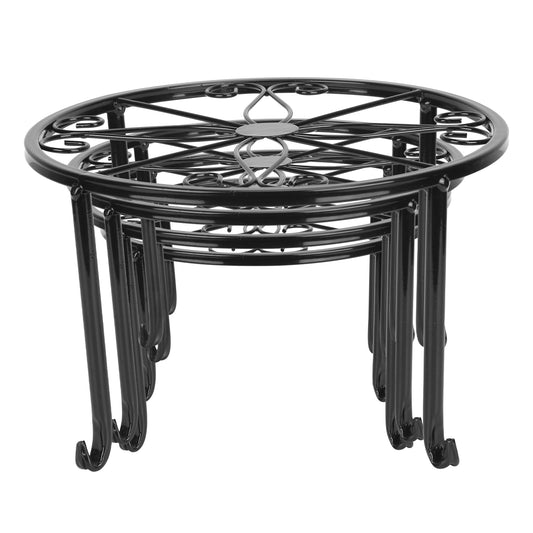 4Packs Iron Plotted Plant Stands Shelves Heavy Duty Round Flower Pot Holder Rack Home Yard Garden Patio DŽcor