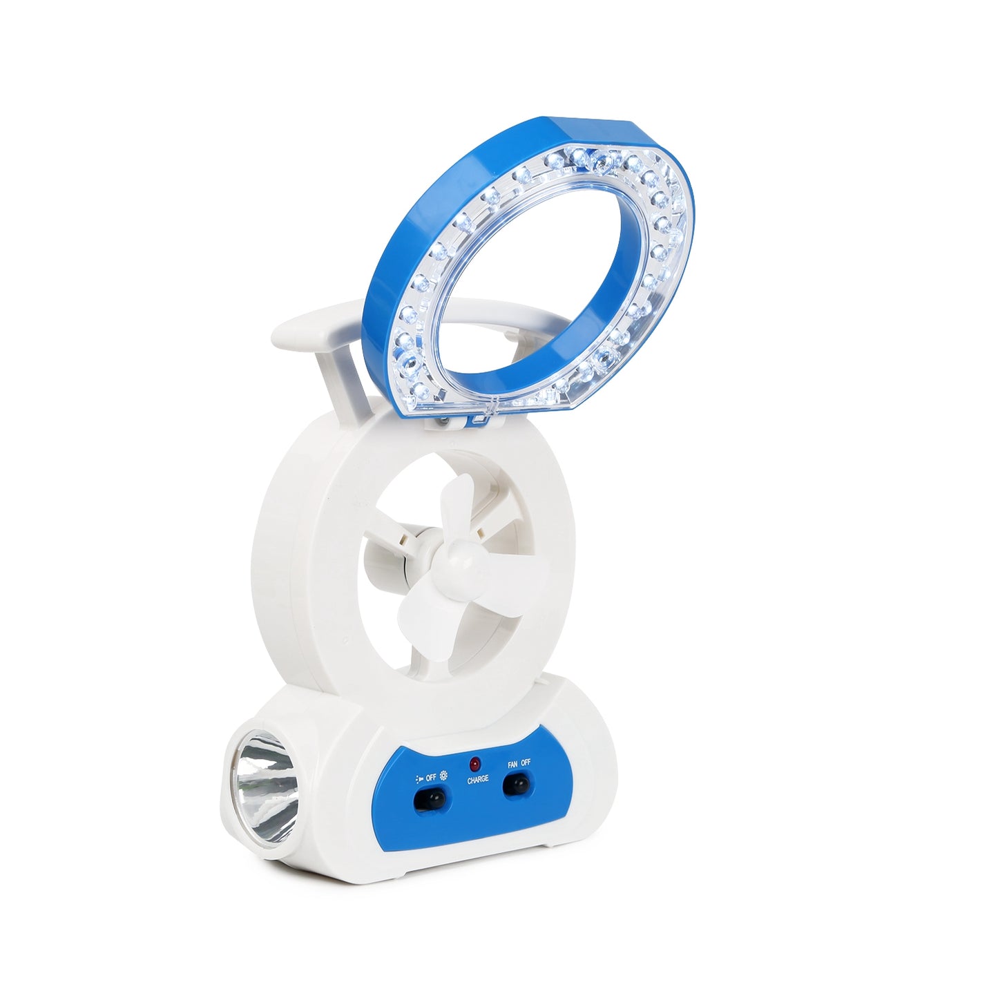 Desk Cooling Fan w/180¡Adjustable LED Lamp Baby Stroller Fan Emergency Flashlight Torch for Household Camping Traveling