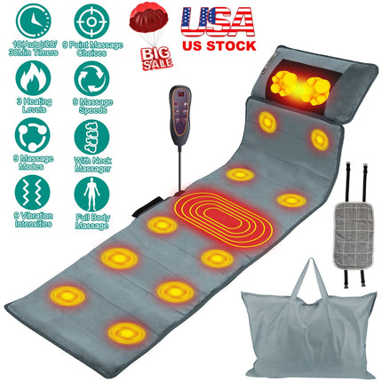 Full Body Electric Massage Mat with Heat and Vibration