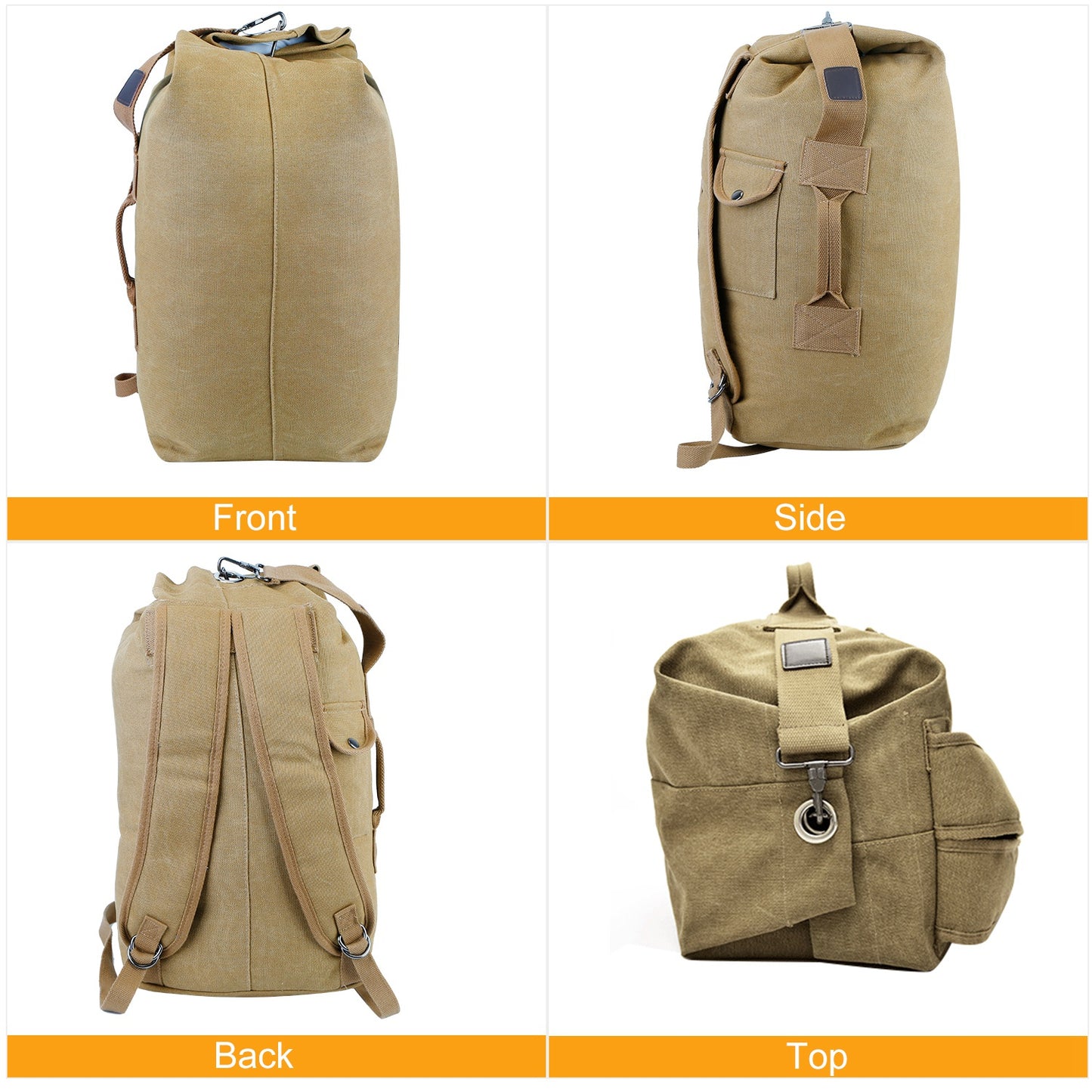 Canvas Backpack Outdoors 25L Travel Laptop Bag Camping Hiking Tactical Military Sport Bags