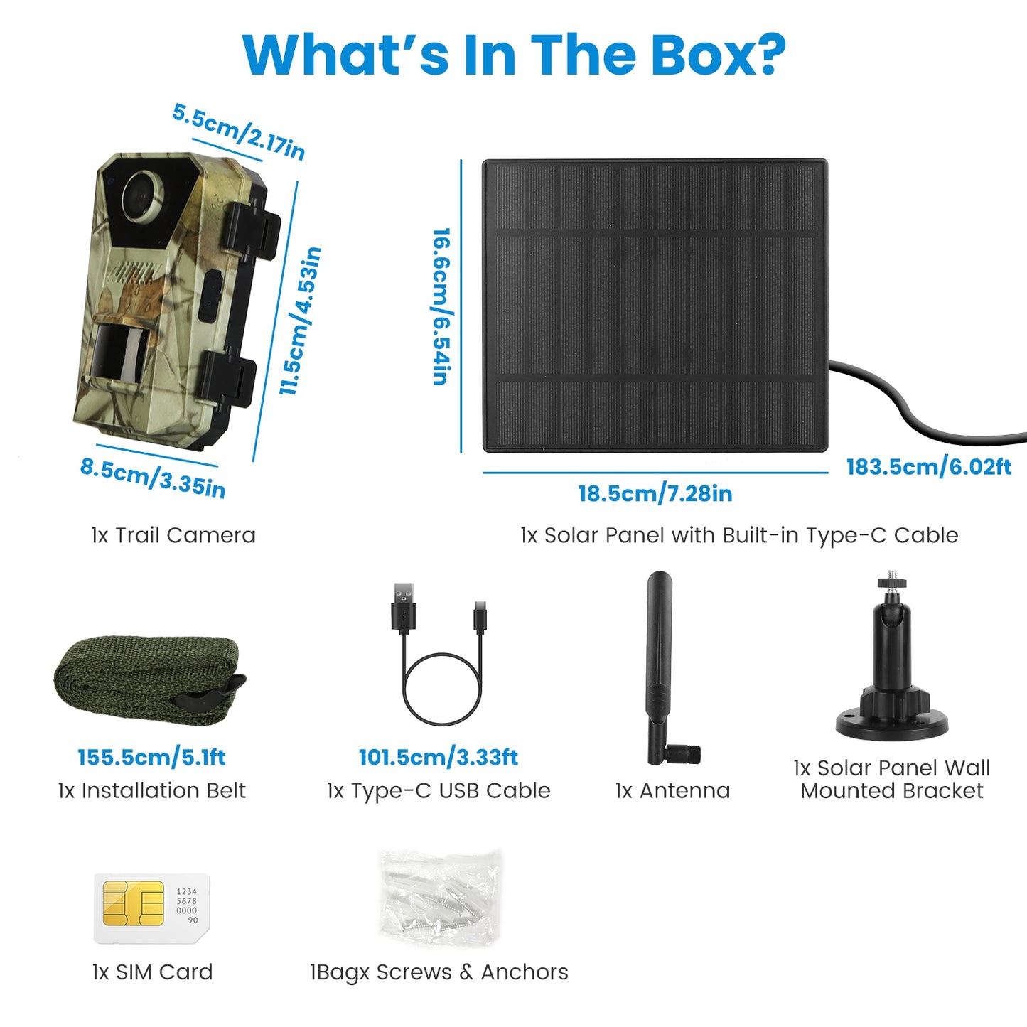4G 4K 30FPS Solar Trail Camera Outdoor Wildlife Camera Motion Activated IP66 Waterproof with 140¼Viewing Angle No Glow Night Vision SIM Card APP Contr