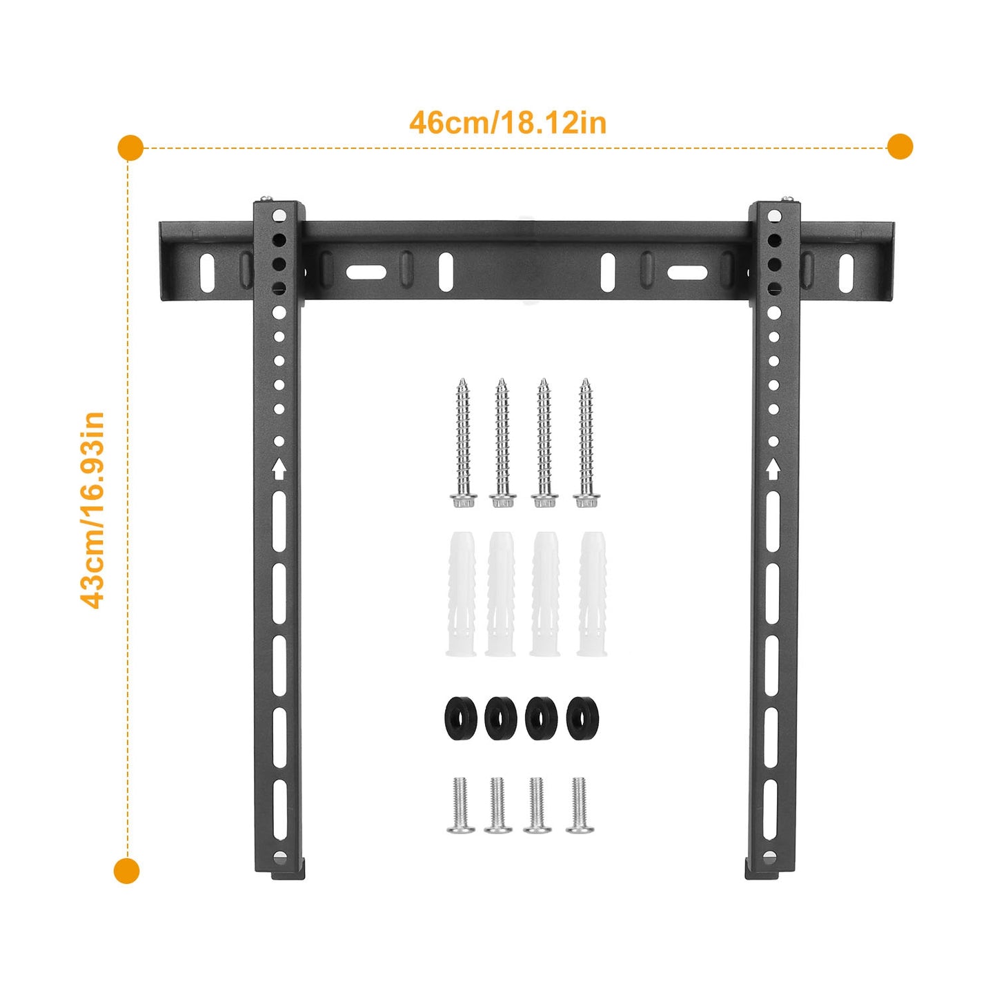 TV Wall Mount TV Wall Holder Bracket Support 32-65 inch Flat TV Max Hole Distance 400x400mm Hold Up To 30kg/66.14lbs