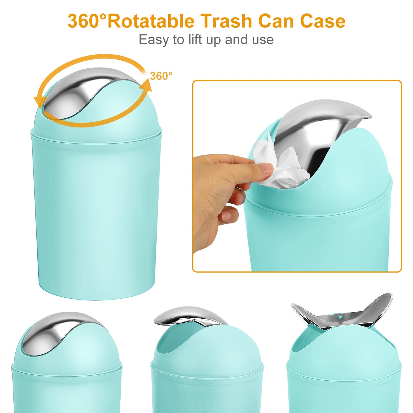 Bathroom Accessories Set 6 Pcs Bathroom Set Ensemble Complete Soap Dispenser Toothbrush Holder Tumbler Soap Dish Toilet Cleaning Brush Trash Can