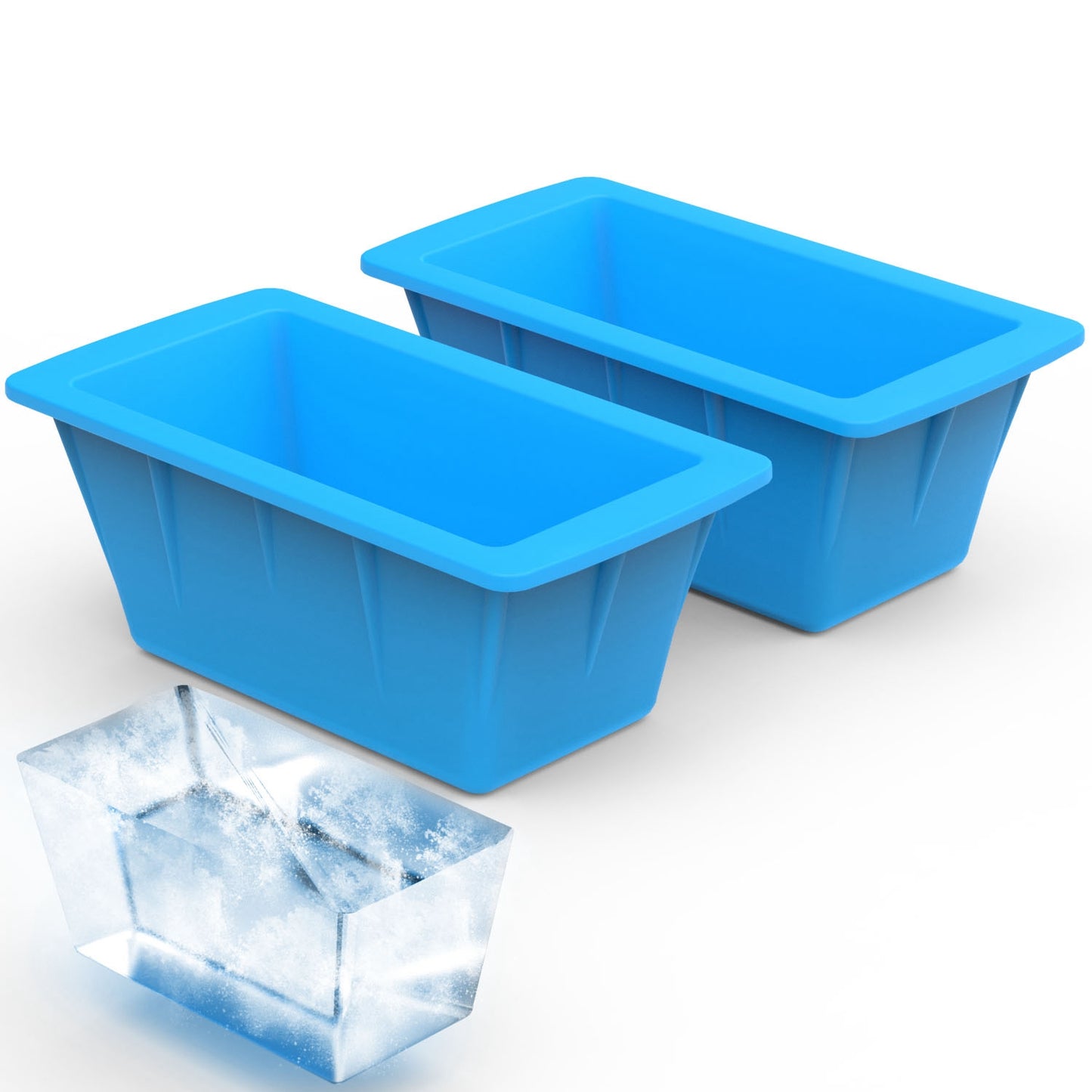 2 Pack 6.6LBS Silicone Freezer Molds Ice Block Molds Ice Pop Molds for Ice Baths Soup Seafood Freezing DIY Ice Decorations