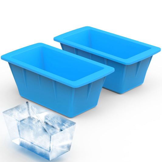 2 Pack 6.6LBS Silicone Freezer Molds Ice Block Molds Ice Pop Molds for Ice Baths Soup Seafood Freezing DIY Ice Decorations