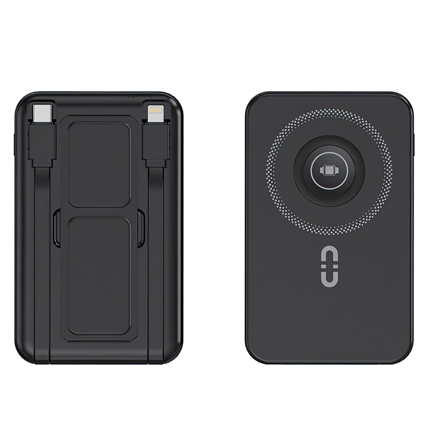 3 In 1 10000mAh MagSafe Fast Charging Power Bank PD20W Portable Charger with 2 Built In Cables Stand Fit for IOS Phone 16 15 13 Series And More