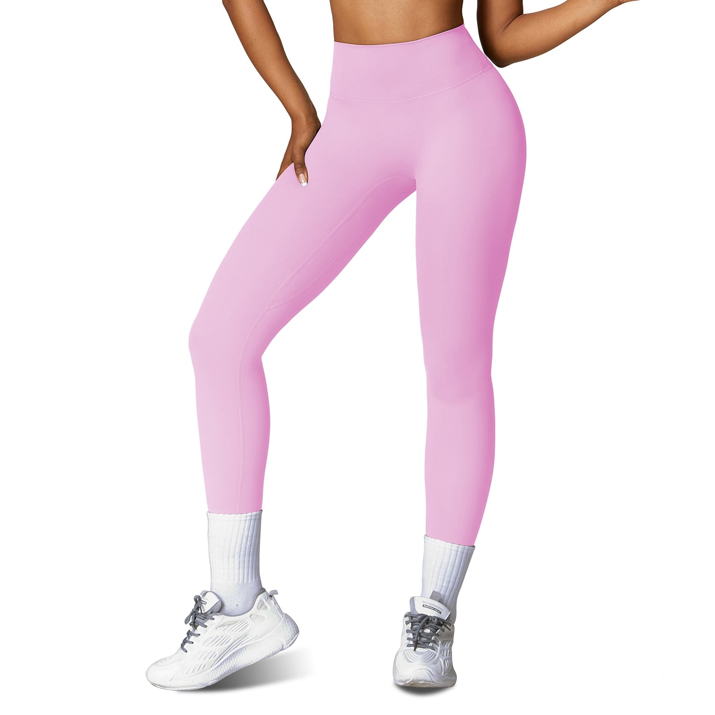 Women\'s High Waist Workout Leggings Tummy Control Compression Yoga Tight Pants Gym Pants Athletic Running Leggings with 25In Inseam No Front Seam