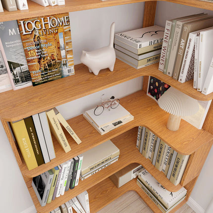 5-Tier L-Shaped Corner Bookshelf with 6 Open Shelves