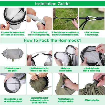 Camping Hammock with Mosquito Net 3-in-1 Portable 440lbs