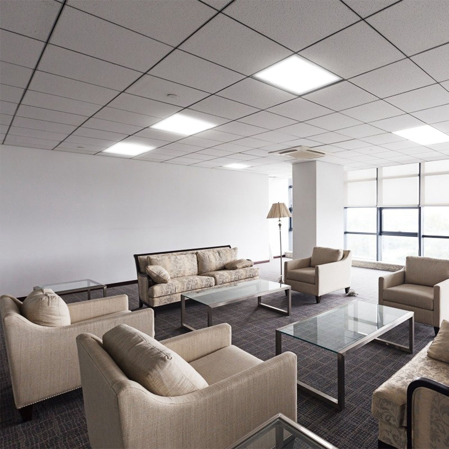 48W 2 2FT LED Panel Light 5800LM 7000K Ceiling Lighting 150W Equivalent LED Troffer Recessed Edge-Lit