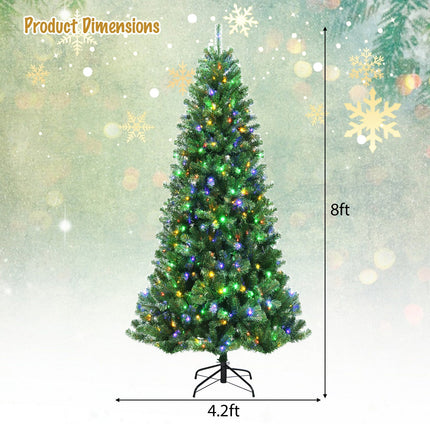 Artificial Hinged Christmas Tree with Remote-controlled Color-changing LED Lights