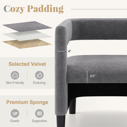 Comfy Accent Armchair with Footrest-Gray