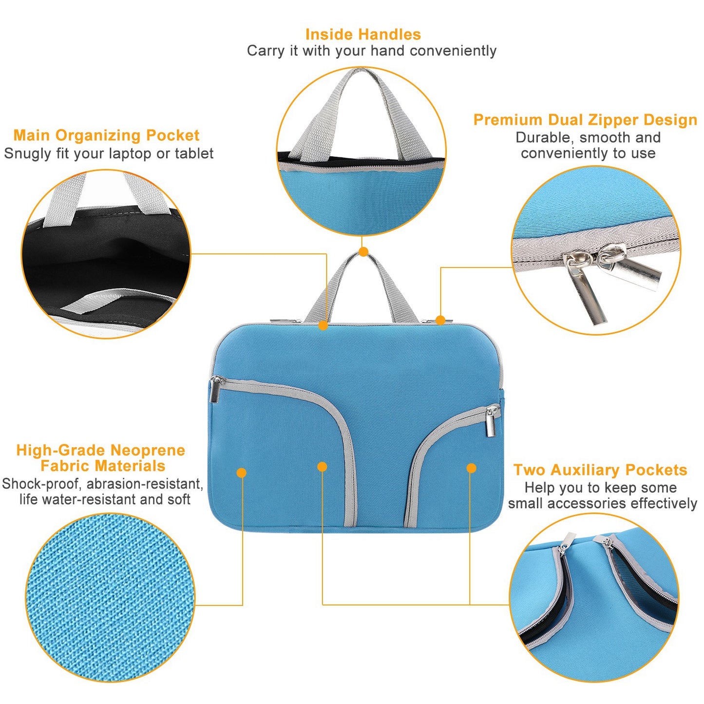 Portable Laptop Sleeve Bag for Macbook Air 11"13"12"15" Notebook Protector Case Carry Bag