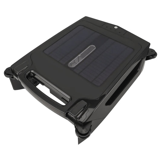 Solar PoweredÊRobotic Pool SkimmerÊAutomatic Swimming Pool Surface Cleaner with 2 Cleaning Modes Dual Charging Methods IPX7 Waterproof 1937sq.ft Cover