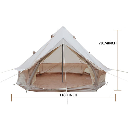 Oxford Bell Tent 13.1FT with Stove Jack for Family Camping