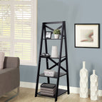 Tier Leaning Free Standing Ladder Shelf Bookcase