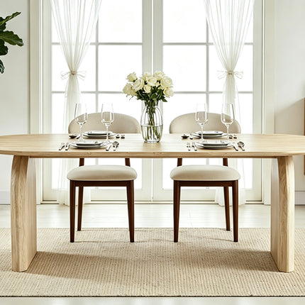 Upholstered Dining Chairs Set of 2 with Curved Back