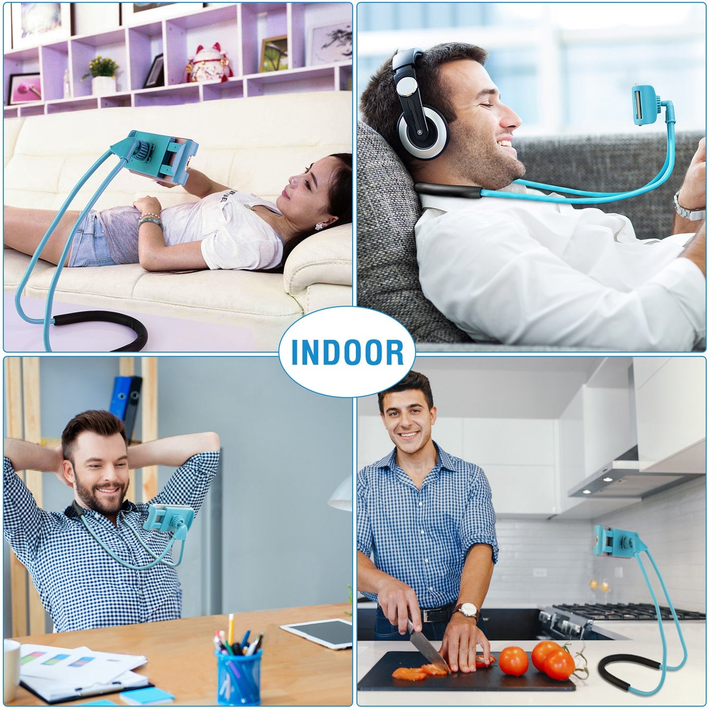 Phone Holder Universal Phone Mount Adjustable Neck Gooseneck Holder Tablet Stand Used for Desk Table Bed Bike Car