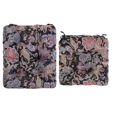 2Pcs Waterproof Rocking Chair Cushion Upper And Lower Back And Seat Sets with Non-Slip Ties Oxford Cloth Surface Polyester Filling Comfortable for Ind