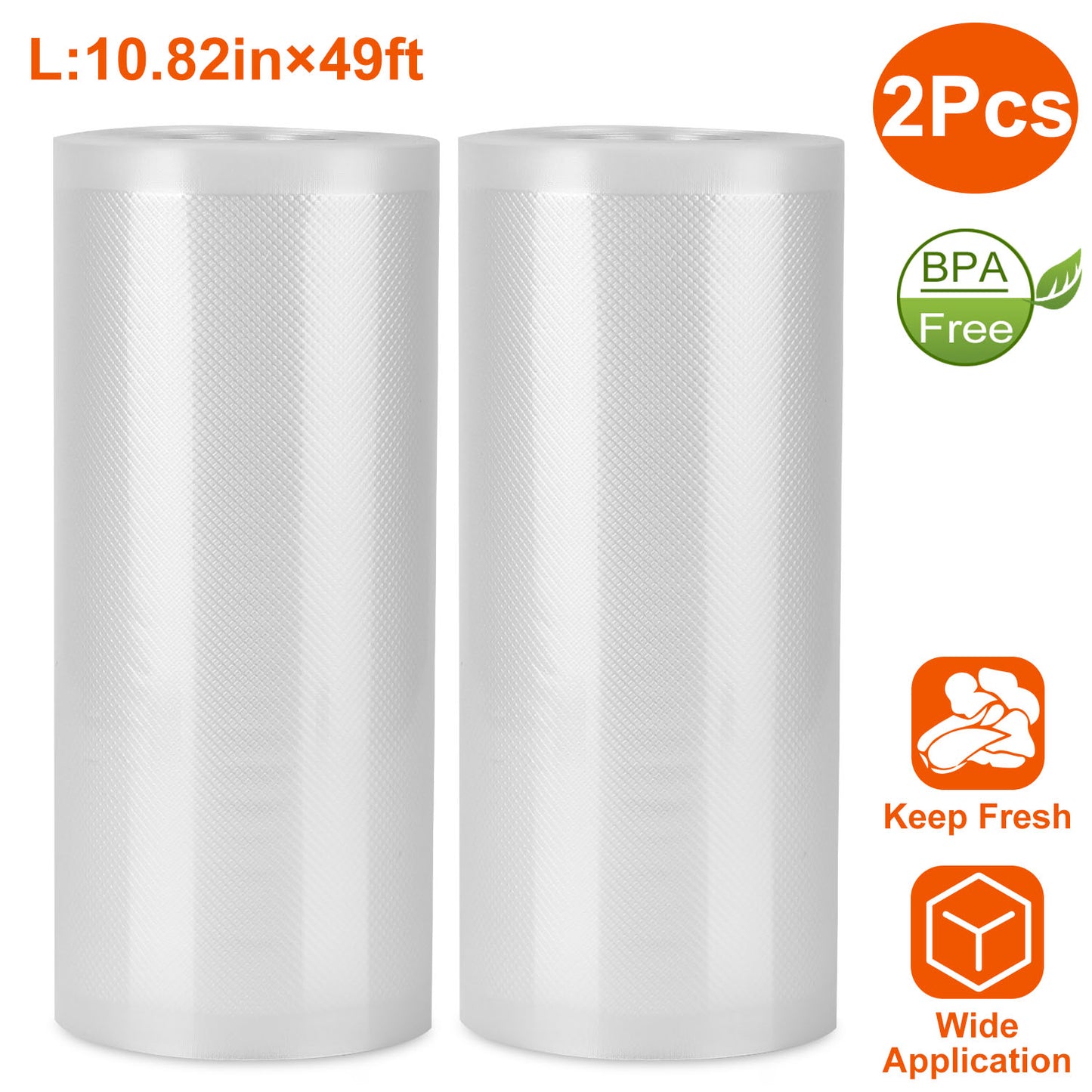 2 Rolls of Vacuum Sealer Bags 7.67inx49ft BPA Free Safe Vacuum Bags Keep Fresh Vacuum Machine (M)